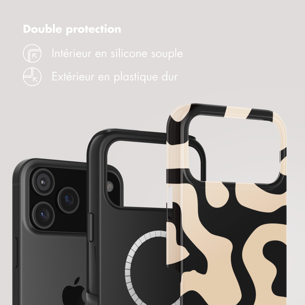 Selencia Coque arrière Vivid avec MagSafe Apple iPhone 17 Pro Max - Art Wave Black