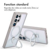Accezz Coque Ring Stand avec MagSafe Samsung Galaxy S24 Ultra - Gris
