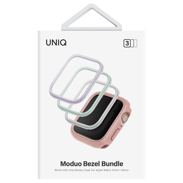 Uniq Pack de 3 lunettes - Pack de lunettes Moduo Apple Watch - 40 / 41 mm - Sage & Lilac & White
