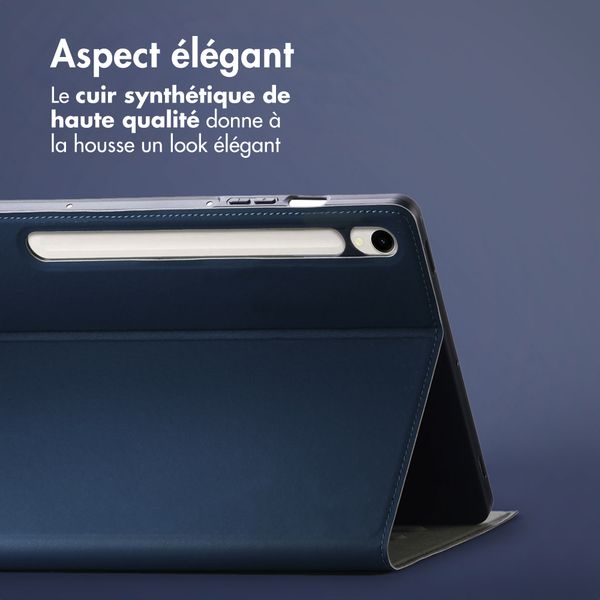 Accezz Coque tablette Classic Samsung Galaxy Tab S9 11.0 pouces / S10 Lite / S10 FE / S9 FE 10.9 pouces - Bleu foncé