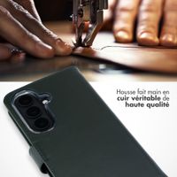 Selencia Étui portefeuille en cuir véritable Samsung Galaxy S26 Plus - Vert