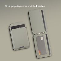 Accezz Portefeuille en cuir avec support - Compatible avec MagSafe et Qi2 - Light Grey