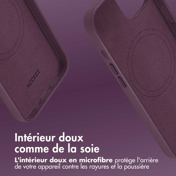 Accezz Coque arrière en cuir avec MagSafe Apple iPhone 13 - Heath Purple