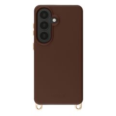 Selencia Coque arrière Rivièra avec MagSafe avec crochets amovibles Samsung Galaxy S26 - Choco Brown