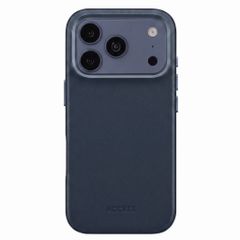 Accezz Coque arrière en cuir avec MagSafe Apple iPhone 18 Pro / 17 Pro - Nightfall Blue