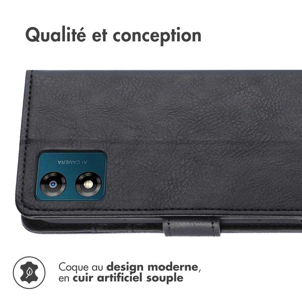 imoshion Étui de télephone portefeuille de luxe Motorola Moto E13 - Noir