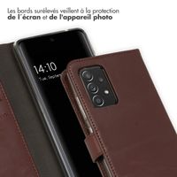 Selencia Étui portefeuille en cuir véritable Samsung Galaxy A52(s) (5G/4G) - Marron