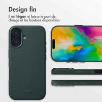 Accezz Coque arrière en cuir avec MagSafe Apple iPhone 16 - Cedar Green