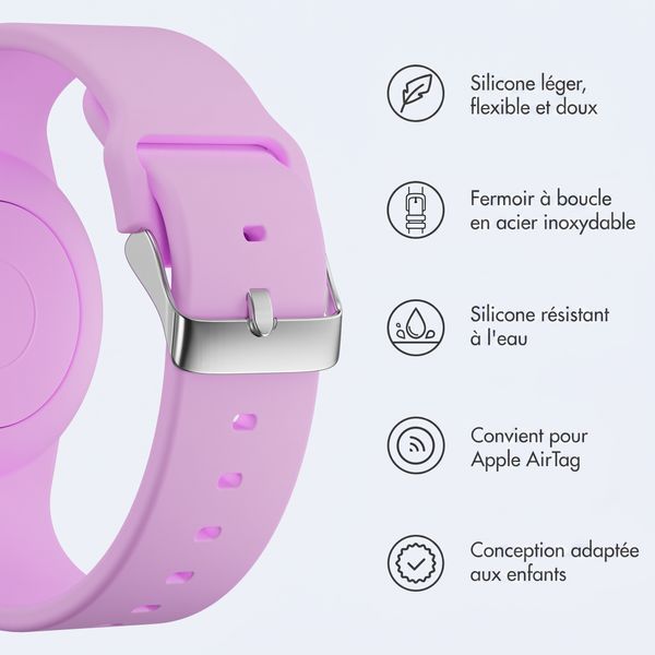 imoshion Bracelet AirTag pour enfants - Étui pour Apple AirTag - Taille unique - Light Purple