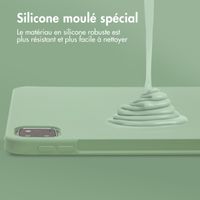 Accezz Coque Liquid Silicone avec porte-stylet Apple iPad Pro 11 (2022 / 2021 / 2020 / 2018) - Vert clair