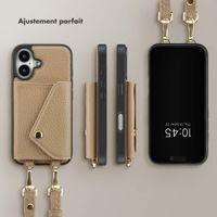 Selencia Coque de télephone Sera avec cordon et porte-cartes enveloppe Apple iPhone 16 - Taupe