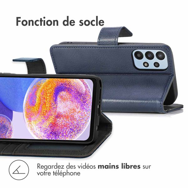 imoshion Étui de télephone portefeuille de luxe Samsung Galaxy A23 (5G) - Bleu foncé