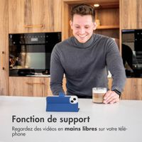 Accezz Étui de télephone Wallet Apple iPhone 14 Pro - Bleu foncé