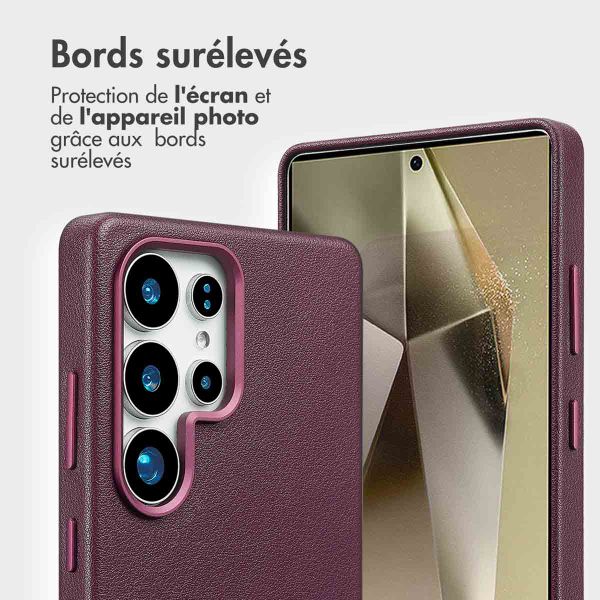 Accezz Étui de télephone portefeuille en cuir 2-en-1 avec MagSafe Samsung Galaxy S25 Ultra - Heath Purple