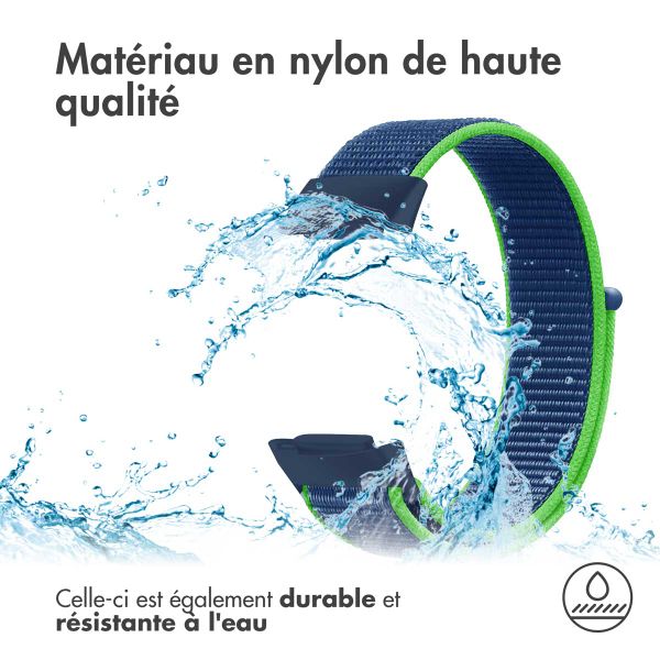 imoshion Bracelet en nylon Fitbit Charge 5 - Taille L - Blue & Green