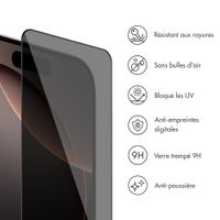 Accezz Protection d'écran en verre trempé avec filtre de confidentialité + Applicateur Apple iPhone 16 Pro Max