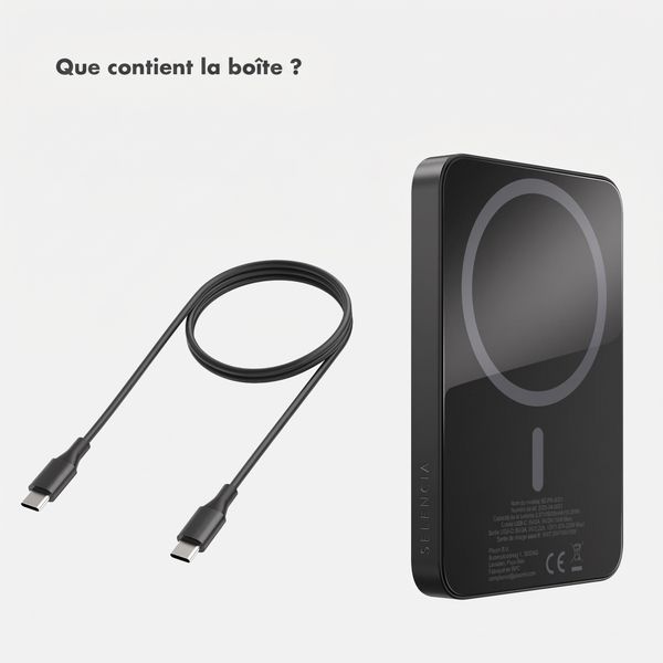 Selencia Powerbank Vivid 5 000 mAh - MagSafe et Qi - Black / Midnight Blossom