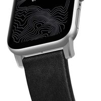 Nomad Bracelet moderne en cuir Apple Watch | 44/45/46/49 mm - Black / Silver