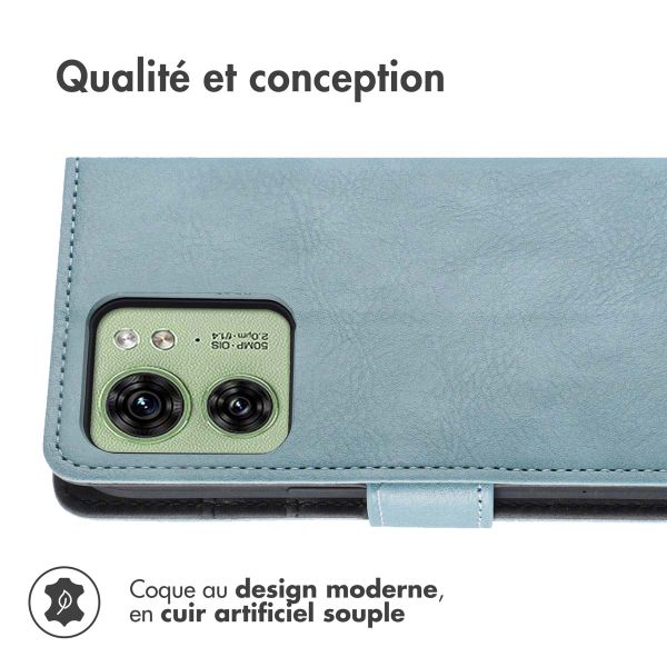imoshion Étui de télephone portefeuille de luxe Motorola Edge 40 - Bleu clair
