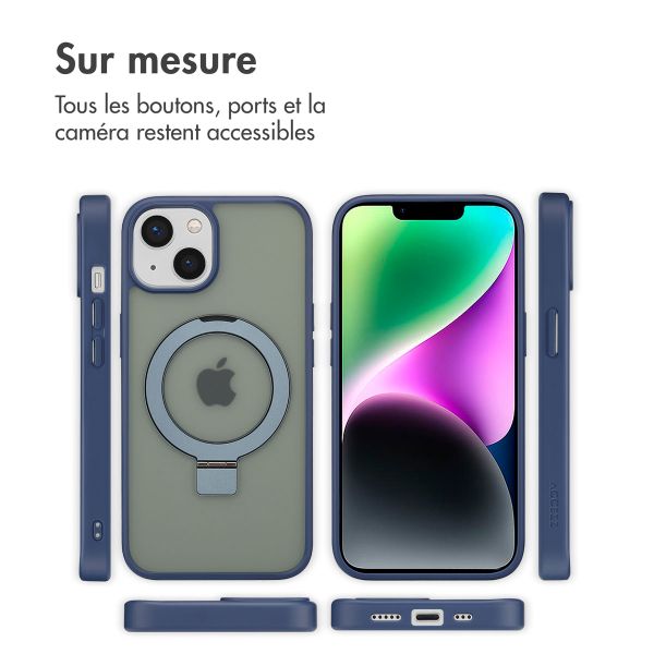 Accezz Coque Ring Stand avec MagSafe Apple iPhone 14 - Bleu