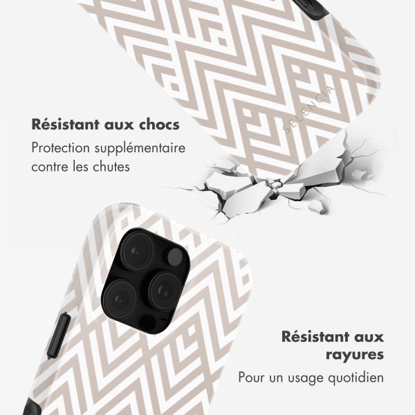 Selencia Coque arrière Vivid avec MagSafe Apple iPhone 16 Pro Max - Beige Zigzag