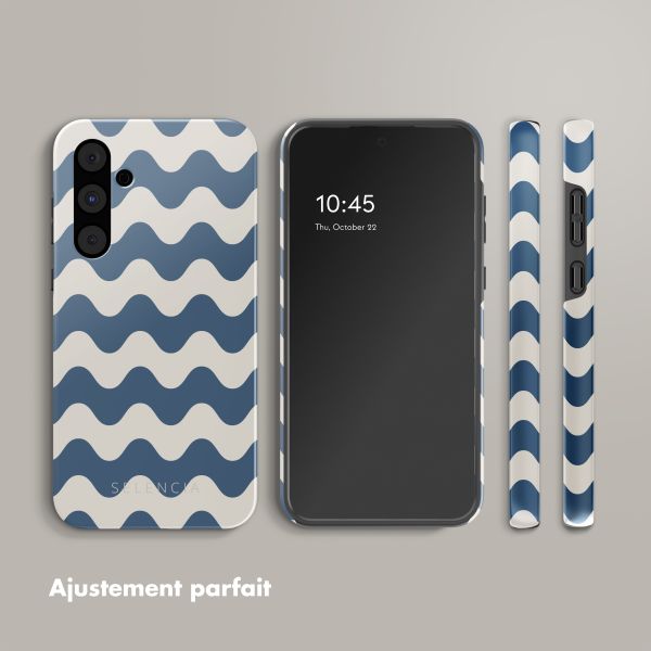 Selencia Coque arrière Vivid Samsung Galaxy A55 - Wave Vibes Classic Blue