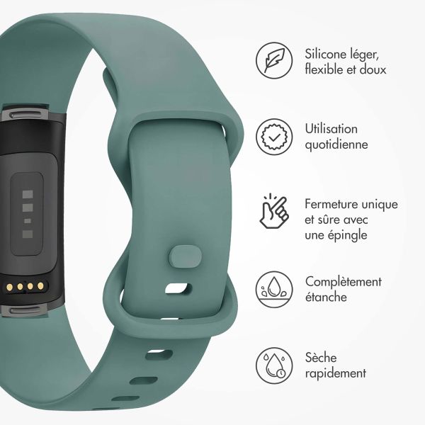 imoshion Bracelet silicone Fitbit Charge 5 / 6 - L - Olive Green