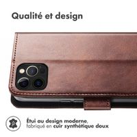 imoshion Étui de télephone portefeuille de luxe iPhone 12 / 12 Pro - Marron foncé