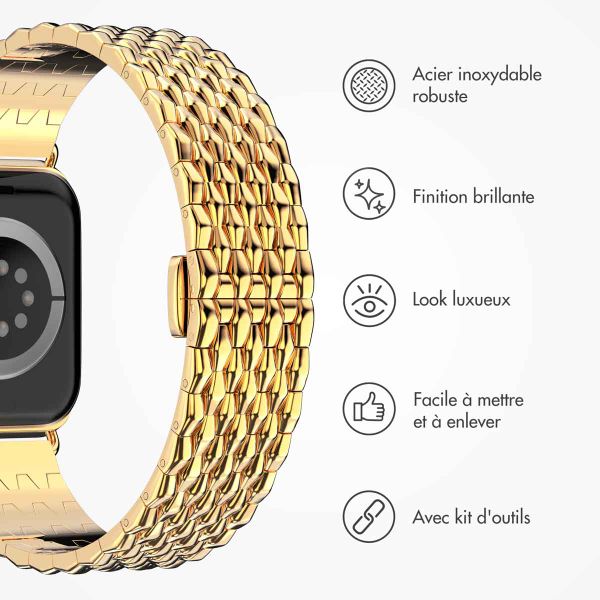 Selencia Bracelet dragon en acier Apple Watch | 44/45/46/49 mm - Doré