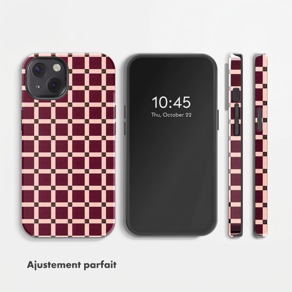 Selencia Coque arrière Vivid avec MagSafe Apple iPhone 13 - Check This Burgundy