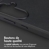 Accezz Coque arrière en cuir avec MagSafe Samsung Galaxy S26 - Onyx Black