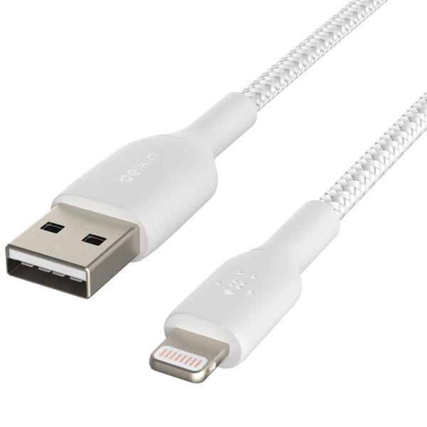 Belkin Câble Lightning vers USB-A tressé BoostCharge Pro - 0,15 mètre - Blanc