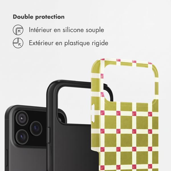 Selencia Coque arrière Vivid Apple iPhone 18 Pro Max / 17 Pro Max - Check This Olive