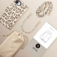Selencia Étui de télephone portefeuille imprimé léopard Sabi Apple iPhone 17e / 16e - Soft Ivory