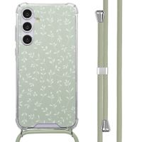 imoshion Coque Design avec cordon Samsung Galaxy A55 - Smoke Green Flowers