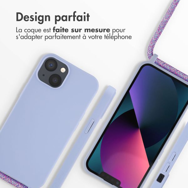 imoshion Coque en silicone avec cordon Apple iPhone 13 - Violet