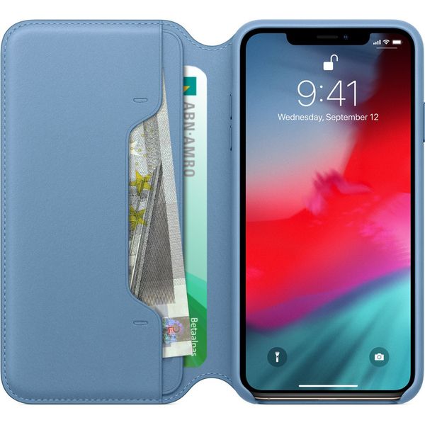 Apple Étui de télephone portefeuille Leather Folio Apple iPhone Xs Max - Cape Cod Blue