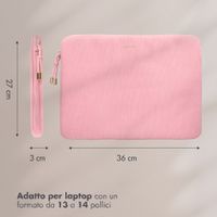 Selencia Pochette ordinateur Corduroy 13-14 pouces - Soft Blush