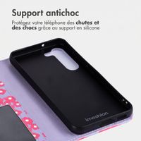 imoshion Étui de télephone portefeuille Design Samsung Galaxy S23 - Dusty Rose Blossoms