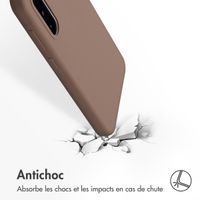 Accezz Coque Liquid Silicone Samsung Galaxy A36 / A56 - Marron clair
