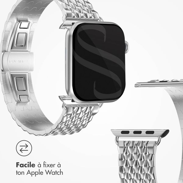 Selencia Bracelet dragon en acier Apple Watch | 44/45/46/49 mm - Argent