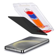 Accezz Protection d'écran en verre trempé avec filtre de confidentialité + Applicateur Samsung Galaxy S25 / S24