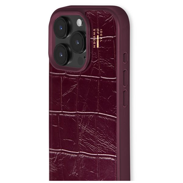 iDeal of Sweden Coque MagSafe en cuir végétalien Apple iPhone 16 Pro - Fine Wine Croco