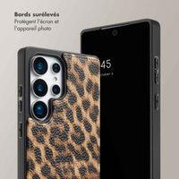 Selencia Coque de télephone Nova avec cordon et porte-cartes Samsung Galaxy S25 Ultra - Leopard