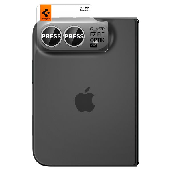Spigen Optik Pro EZ Fit Lens Protector lot de 2 Apple iPhone Duo - White