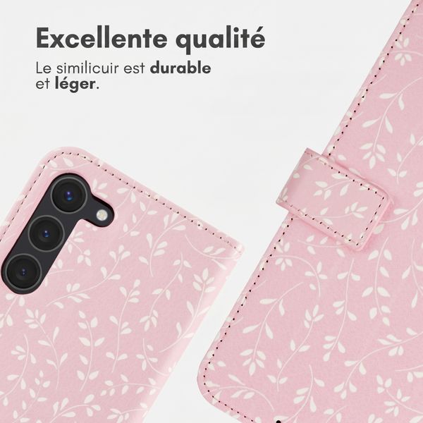 imoshion Étui de télephone portefeuille Design Samsung Galaxy S23 - Pink Bazaar Flowers