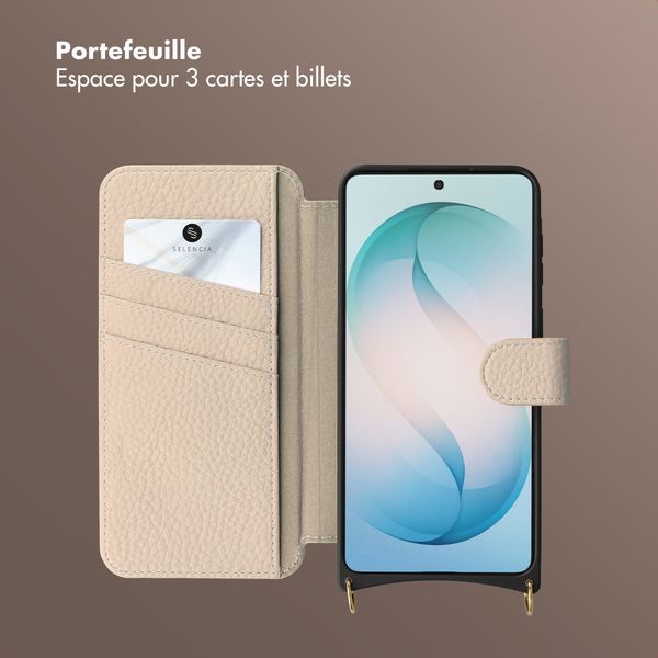 Selencia Étui Riva avec MagSafe et cordon de téléphone Samsung Galaxy S26 Ultra - Beige