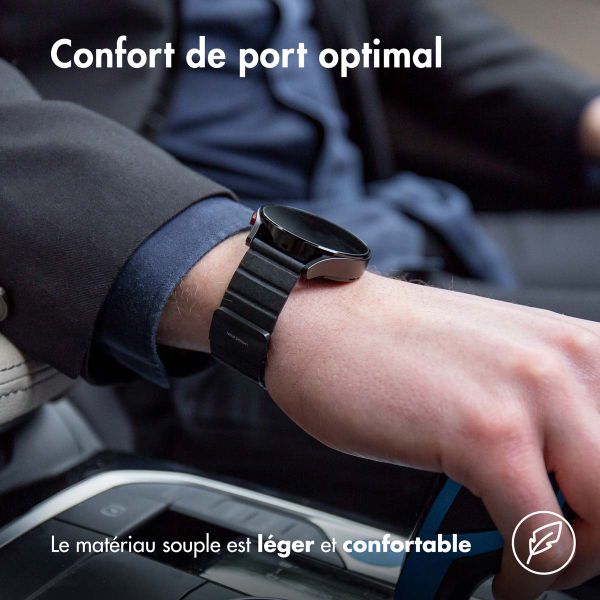 imoshion Bracelet en cuir magnétique Samsung Galaxy Watch 7 40/44 mm - Noir