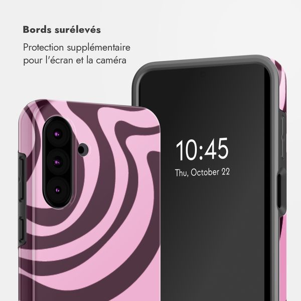 Selencia Coque arrière Vivid Samsung Galaxy A36 / A56 - Wavy Swirl Pink Plum