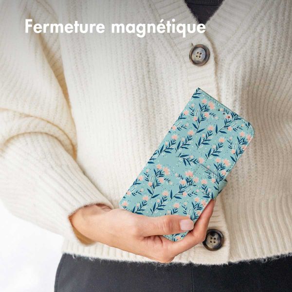 imoshion Étui de télephone portefeuille Design Samsung Galaxy S8 - Blue Flowers